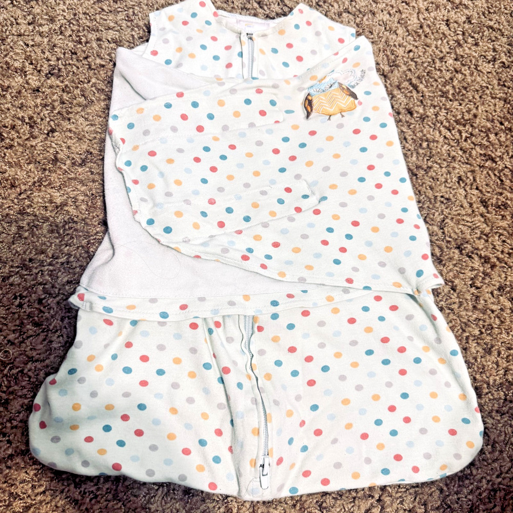 Halo Baby Sleep Sack Swaddle Size Small NB-6 Months Small Owl Polka Dots